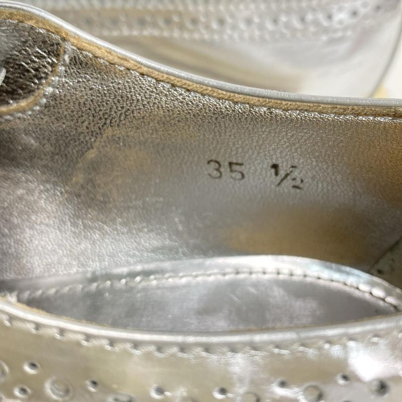 Prada Shoes 35 1 2 Women - Silver Wingtip Espadrilles Leather