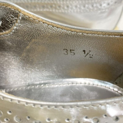 Prada Shoes 35 1 2 Women - Silver Wingtip Espadrilles Leather