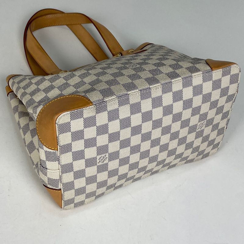 Louis Vuitton Hampstead PM Shoulder Handbag Tote Bag Damier Azure White N51207