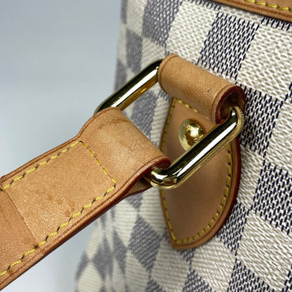 Louis Vuitton Hampstead PM Shoulder Handbag Tote Bag Damier Azure White N51207