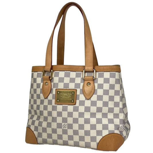 Louis Vuitton Hampstead PM Shoulder Handbag Tote Bag Damier Azure White N51207