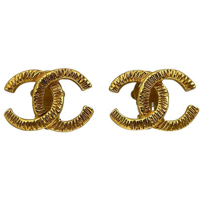Chanel Coco Mark Earrings CC Earrings GP Gold Ladies
