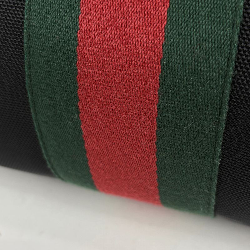 Gucci Logo Handbag 2WAY Shoulder Bag Sherry Line Web Nylon Black Green Red