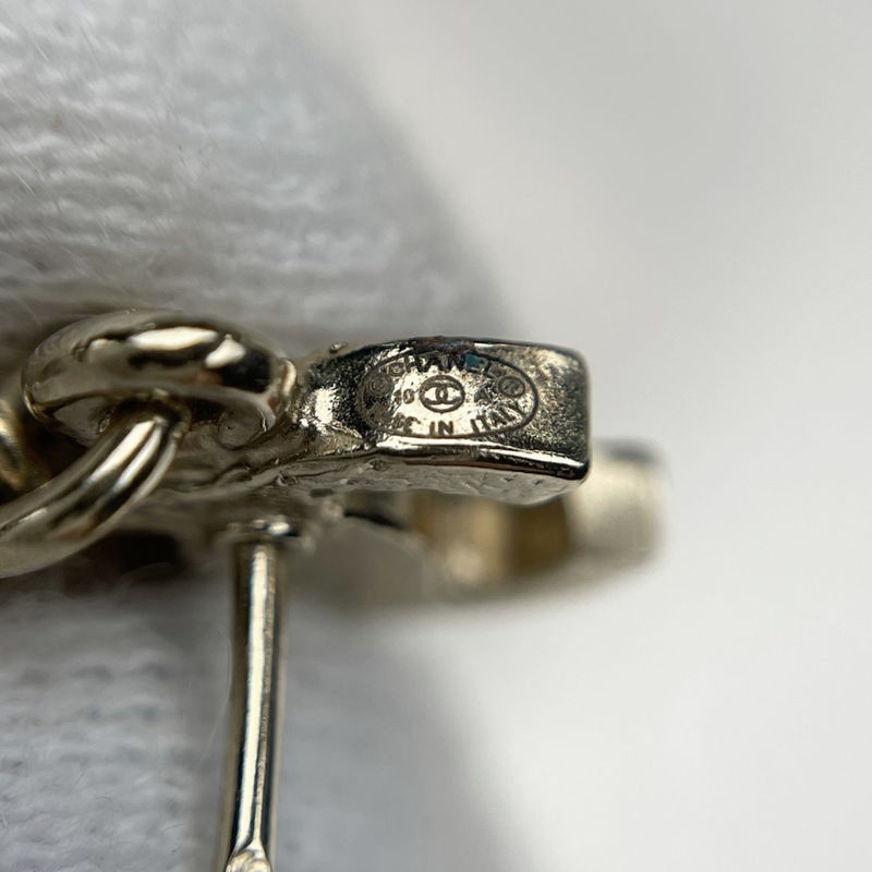 Chanel Coco Mark Earrings Swing Faux Pearl Earrings GP Gold White Ladies