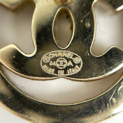 Chanel Coco Mark Faux Pearl Earrings Round Earrings GP Gold White Ladies