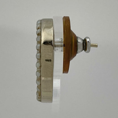 Chanel Coco Mark Faux Pearl Earrings Round Earrings GP Gold White Ladies