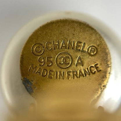 Chanel Coco Mark Faux Pearl Earrings Round Earrings GP Gold White Ladies