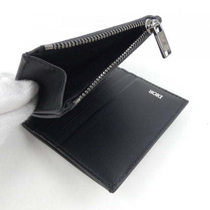 Christian Dior Dior Bifold Wallet CD Logo Leather Black