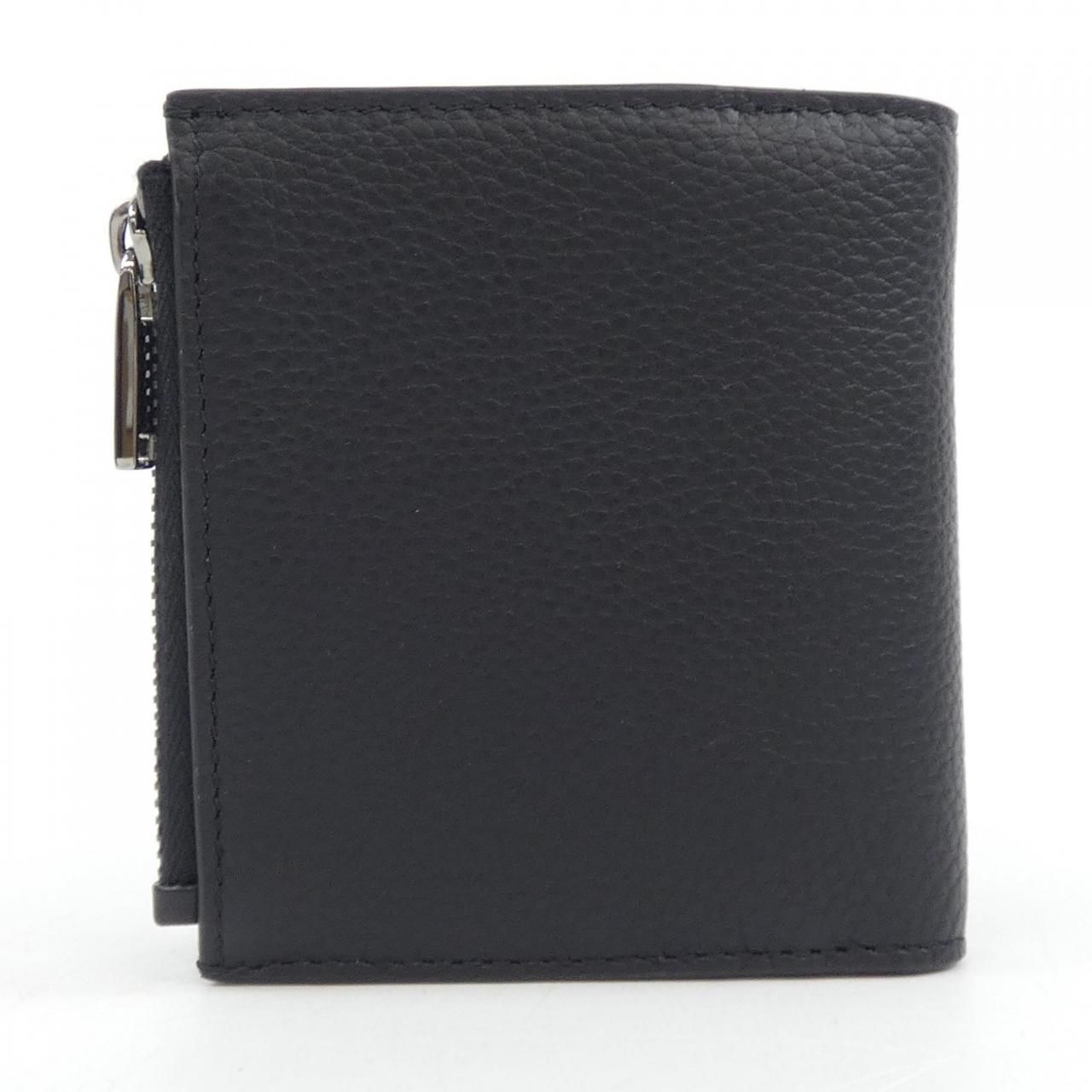 Christian Dior Dior Bifold Wallet CD Logo Leather Black