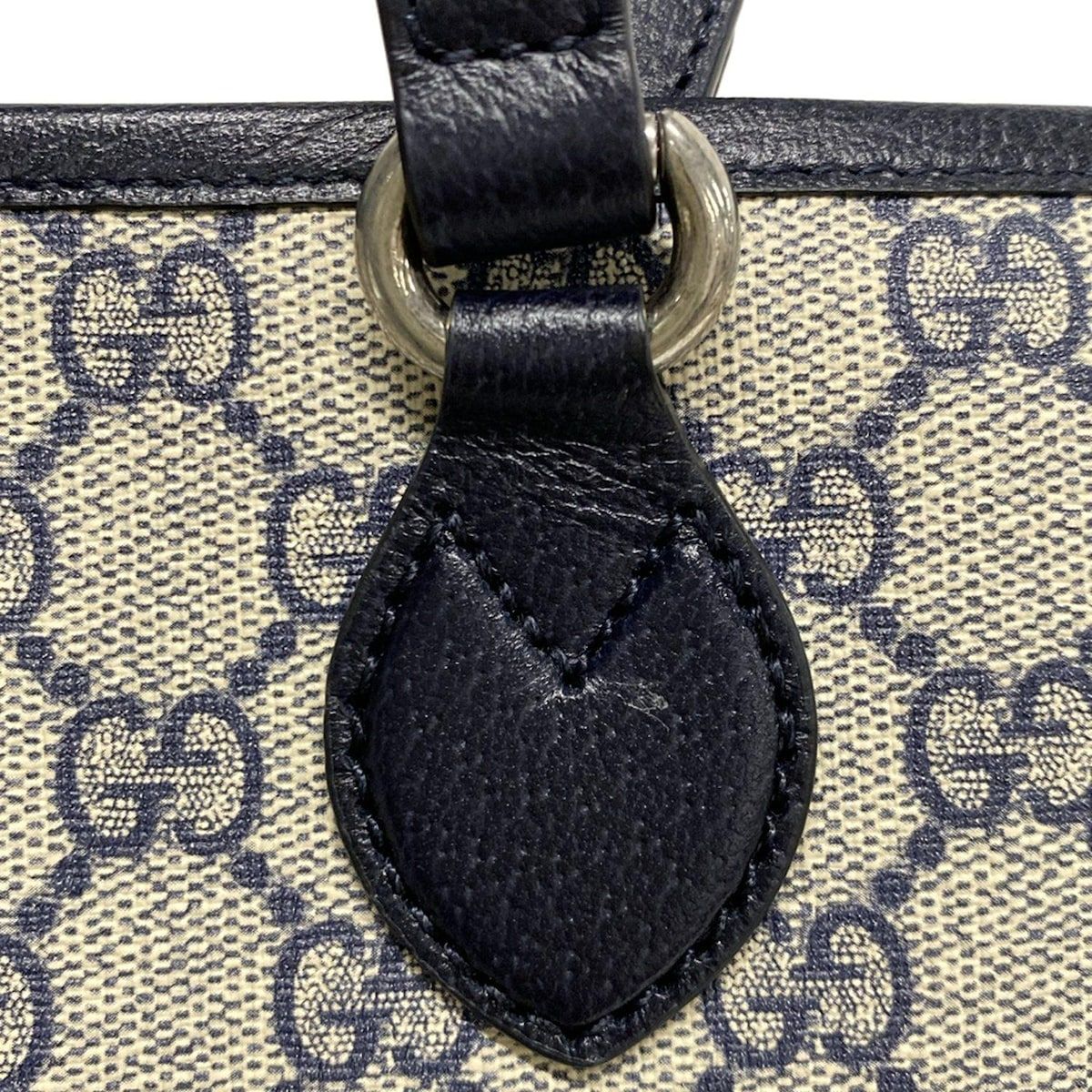 Gucci Tote Bag Excellent Condition GG Supremeggmarmont 765043 Ivory X Navy 2way