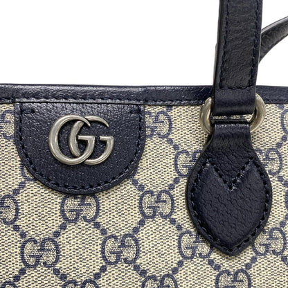 Gucci Tote Bag Excellent Condition GG Supremeggmarmont 765043 Ivory X Navy 2way