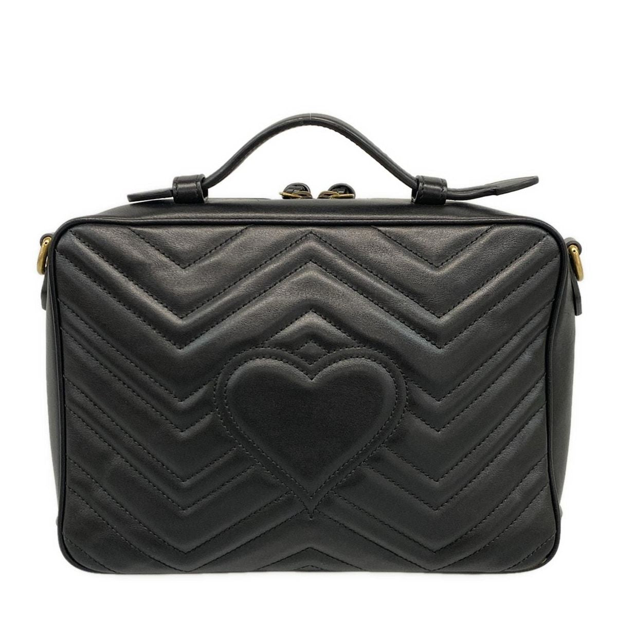 Gucci Handbag Ggmarmont 498100 Black Leather