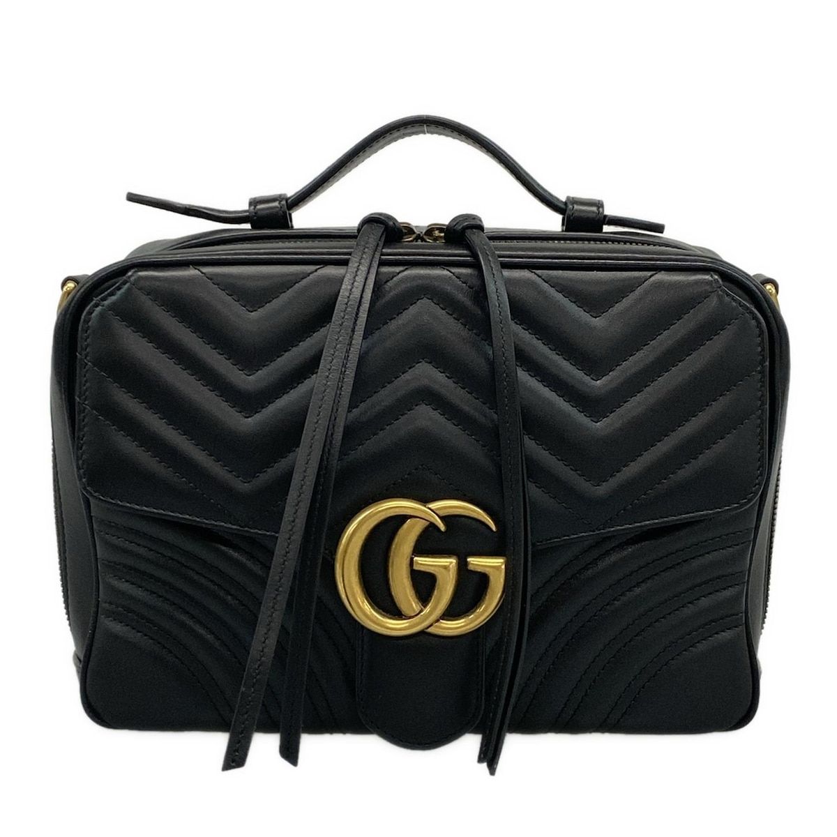 Gucci Handbag Ggmarmont 498100 Black Leather