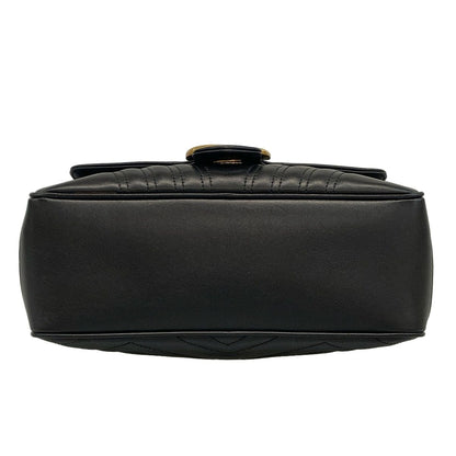 Gucci Handbag Ggmarmont 498100 Black Leather