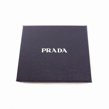 Prada Saffiano Triangle Compact Leather Bifold Wallet Tu Black 2ml049