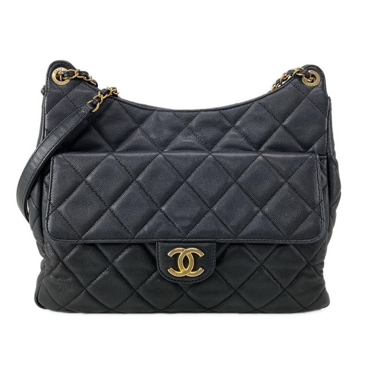 Chanel Shoulder Bag Matelasse / Hobo As3693 Black Gold Hardware / Metal Serial