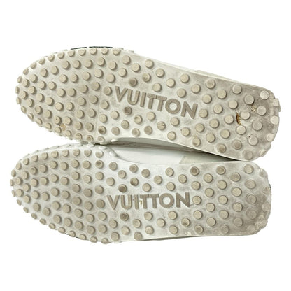 Louis Vuitton Driving Shoes 7 1/2 Men's Racer Line White X Green Leather