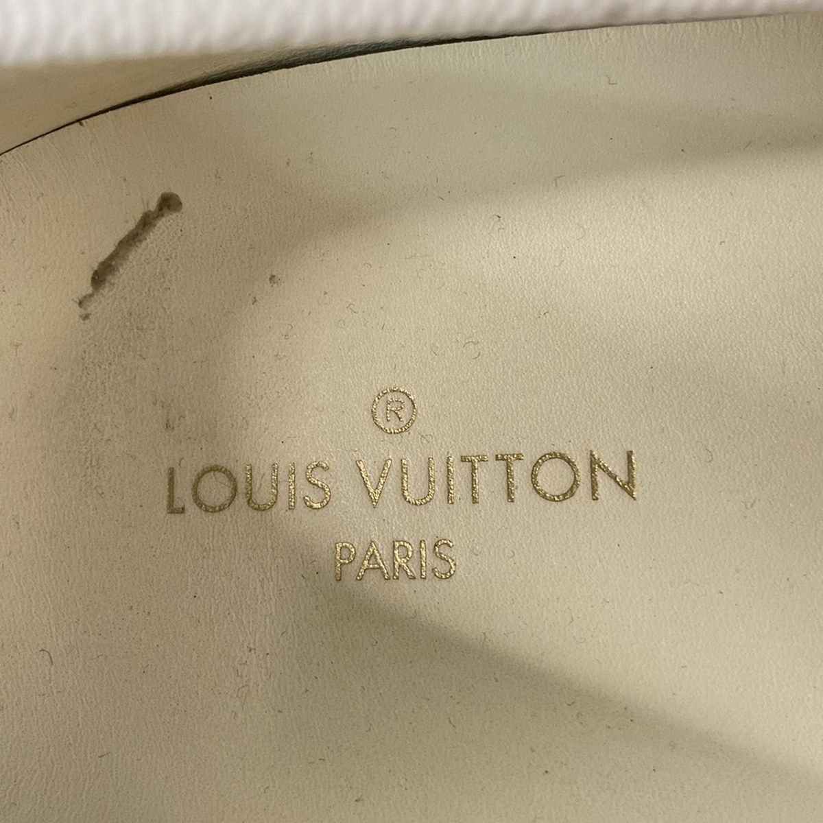 Louis Vuitton Driving Shoes 7 1/2 Men's Racer Line White X Green Leather