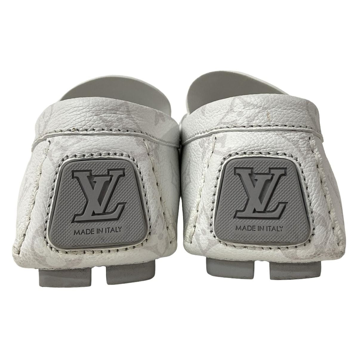 Louis Vuitton Driving Shoes 7 1/2 Men's LV Driver Line Loafers White X Light