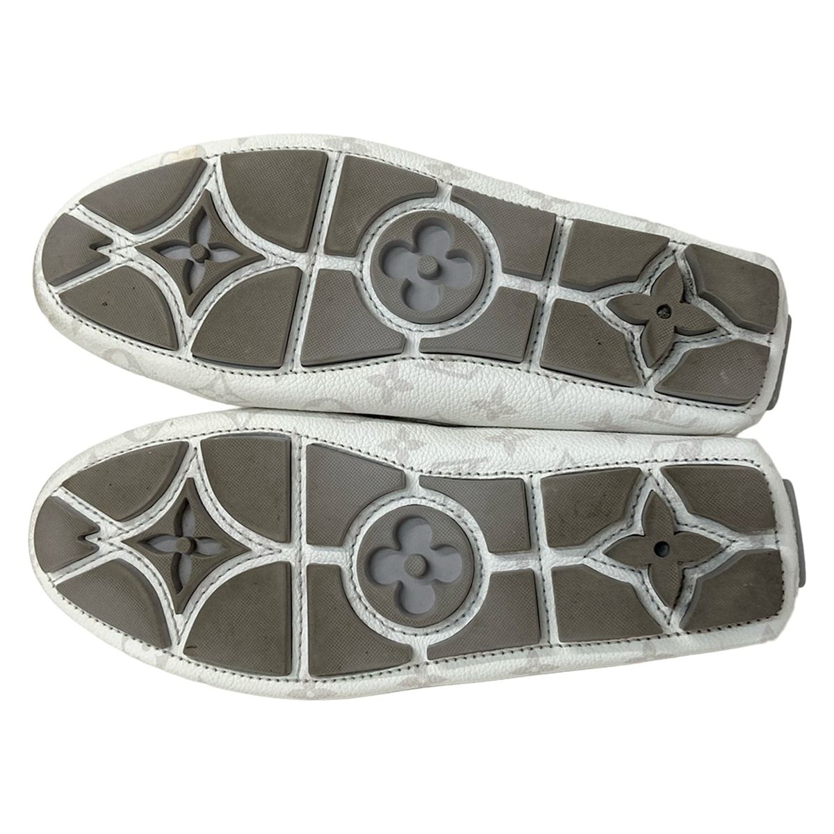 Louis Vuitton Driving Shoes 7 1/2 Men's LV Driver Line Loafers White X Light