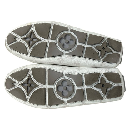 Louis Vuitton Driving Shoes 7 1/2 Men's LV Driver Line Loafers White X Light