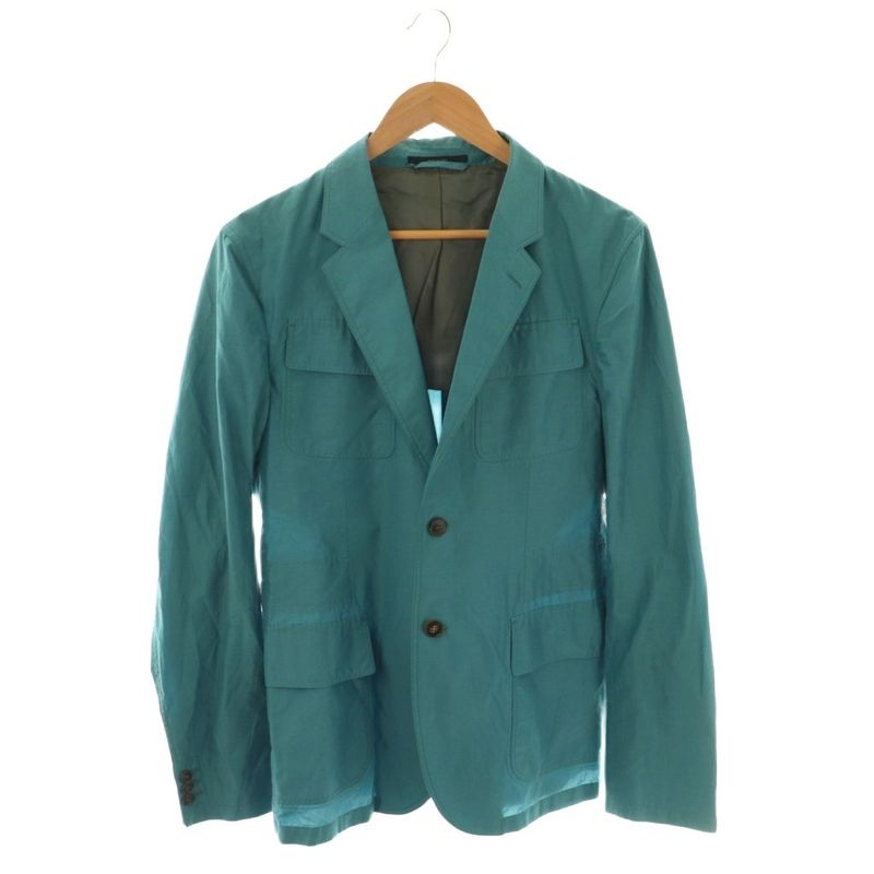 Gucci Silk Blend 2b Jacket Tailored 46 Turquoise Blue 304814 Z4579 Hk • OS • Sh