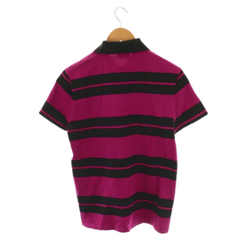 Saint Laurent Paris Border Short Sleeve Polo Shirt S Pink Black 662016 22ss Hk