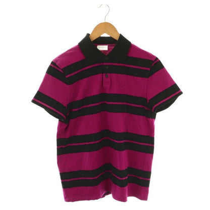 Saint Laurent Paris Border Short Sleeve Polo Shirt S Pink Black 662016 22ss Hk
