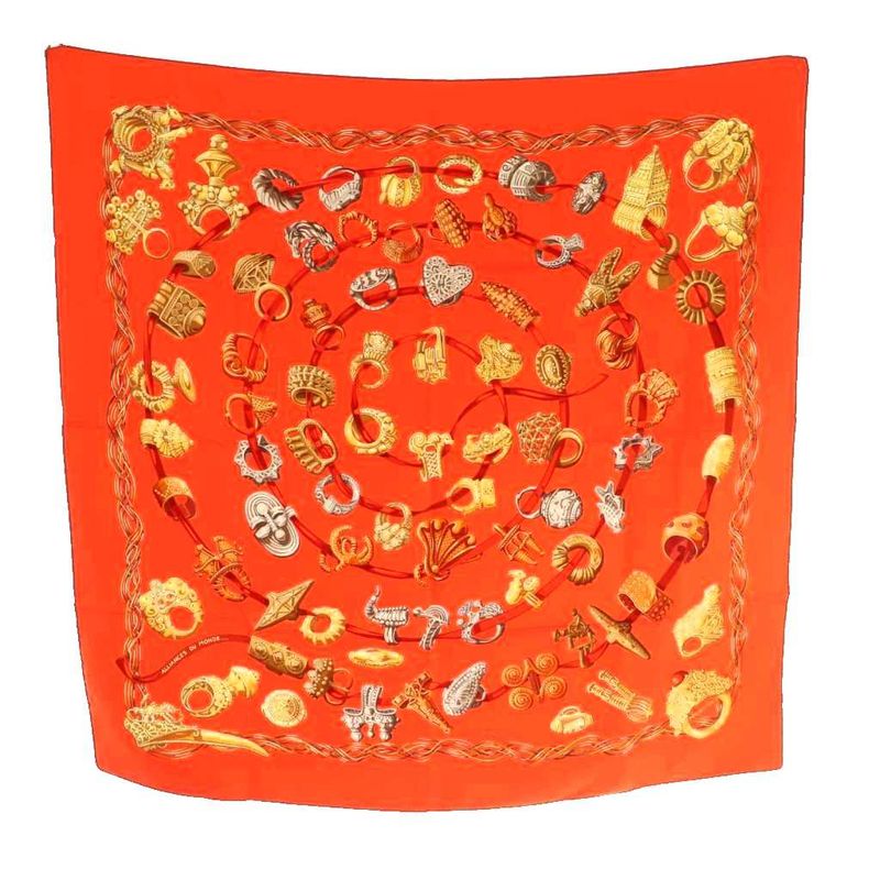 Hermes Alliances du Monde Rings of the World Carre90 Scarf Silk All Over