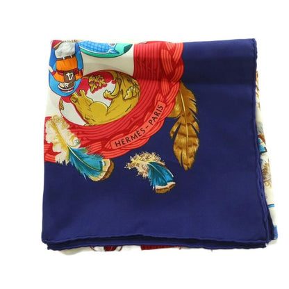 Hermes Couvee D'Hermes Chicks Carre90 Scarf Silk All Over Pattern Multicolor Mi