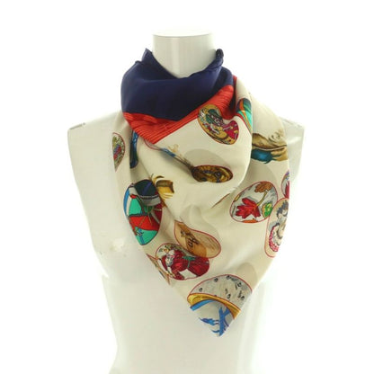 Hermes Couvee D'Hermes Chicks Carre90 Scarf Silk All Over Pattern Multicolor Mi