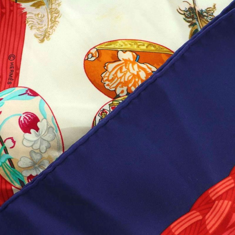 Hermes Couvee D'Hermes Chicks Carre90 Scarf Silk All Over Pattern Multicolor Mi
