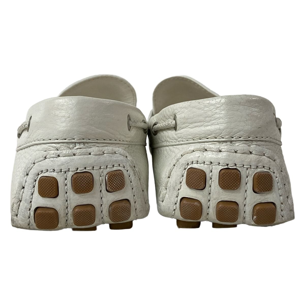 Louis Vuitton Driving Shoes 8 Men's - White X Silver Leather