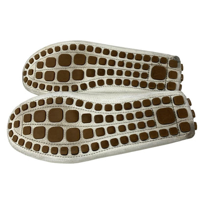 Louis Vuitton Driving Shoes 8 Men's - White X Silver Leather