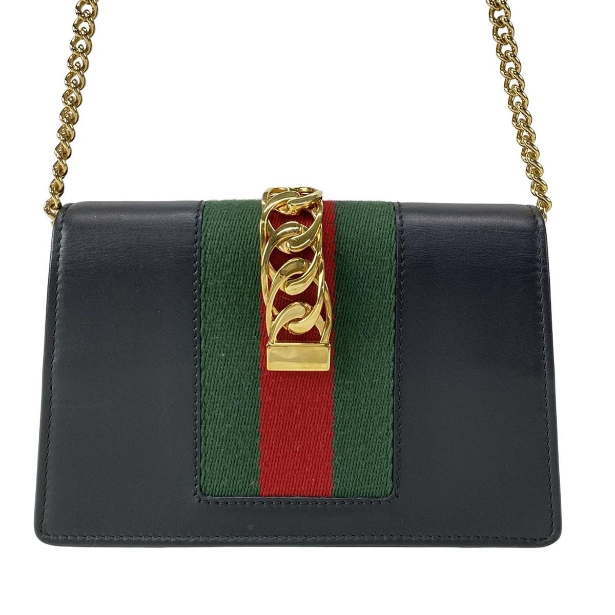 Gucci Shoulder Bag Excellent Condition Sherry / Sylvie 494646 Black Chain