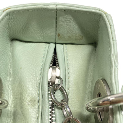 Dior/christian Dior Handbag Lady Dior Medium Bag Light Green Silver Hardware