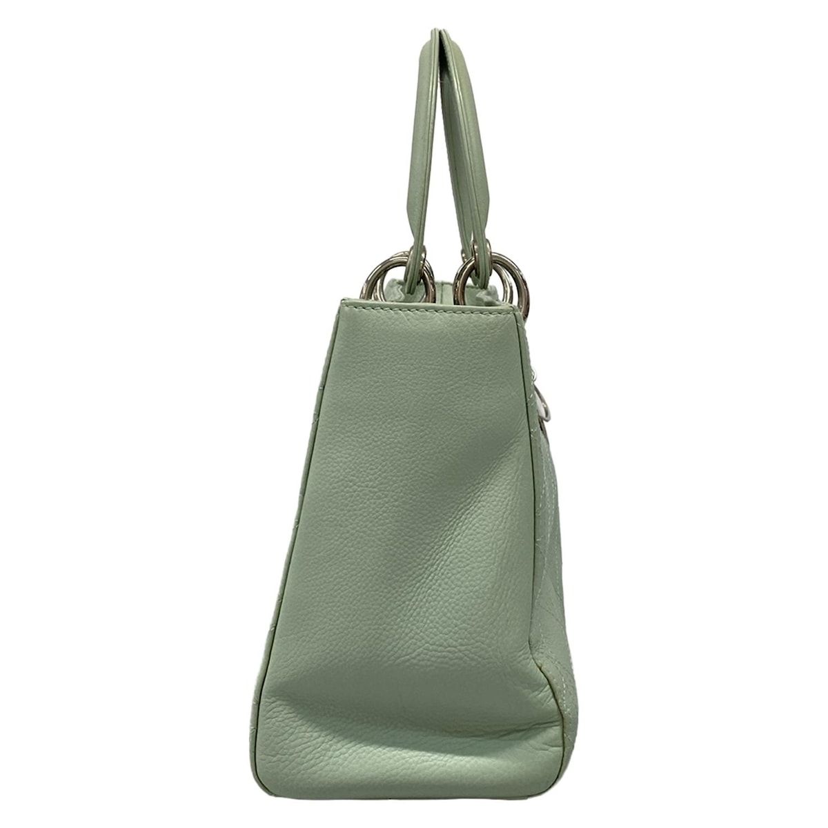 Dior/christian Dior Handbag Lady Dior Medium Bag Light Green Silver Hardware