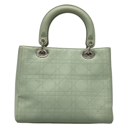 Dior/christian Dior Handbag Lady Dior Medium Bag Light Green Silver Hardware