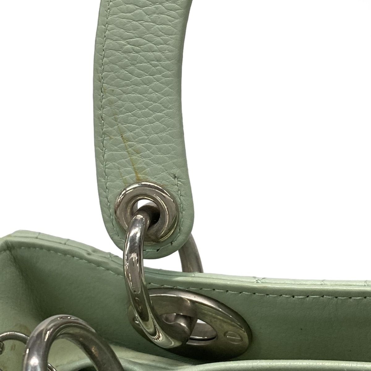 Dior/christian Dior Handbag Lady Dior Medium Bag Light Green Silver Hardware