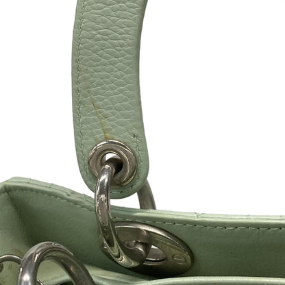Dior/christian Dior Handbag Lady Dior Medium Bag Light Green Silver Hardware