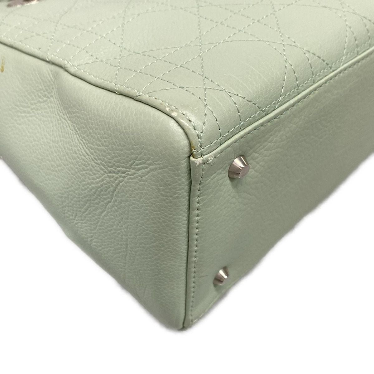 Dior/christian Dior Handbag Lady Dior Medium Bag Light Green Silver Hardware