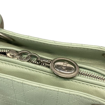 Dior/christian Dior Handbag Lady Dior Medium Bag Light Green Silver Hardware