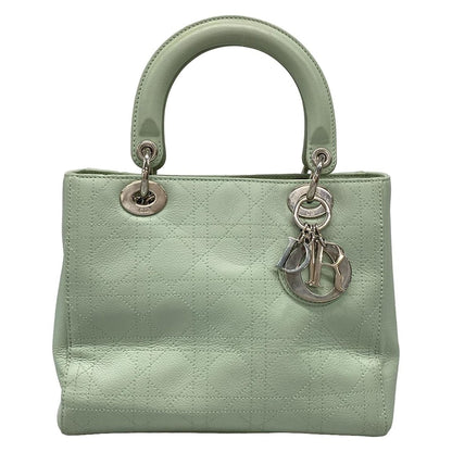 Dior/christian Dior Handbag Lady Dior Medium Bag Light Green Silver Hardware