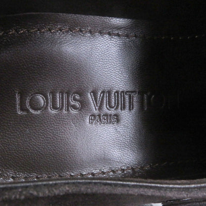 Unused Item□Louis Vuitton Suede Leather Double Monk Strap Dress Shoes Dark