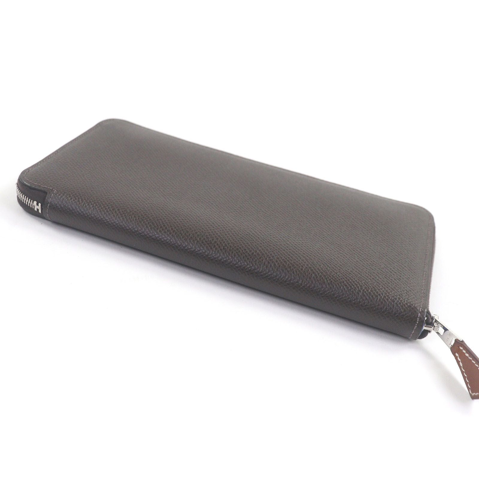 □Hermes Azap Long Silk in Vaux Epson Round Zip Wallet Long
