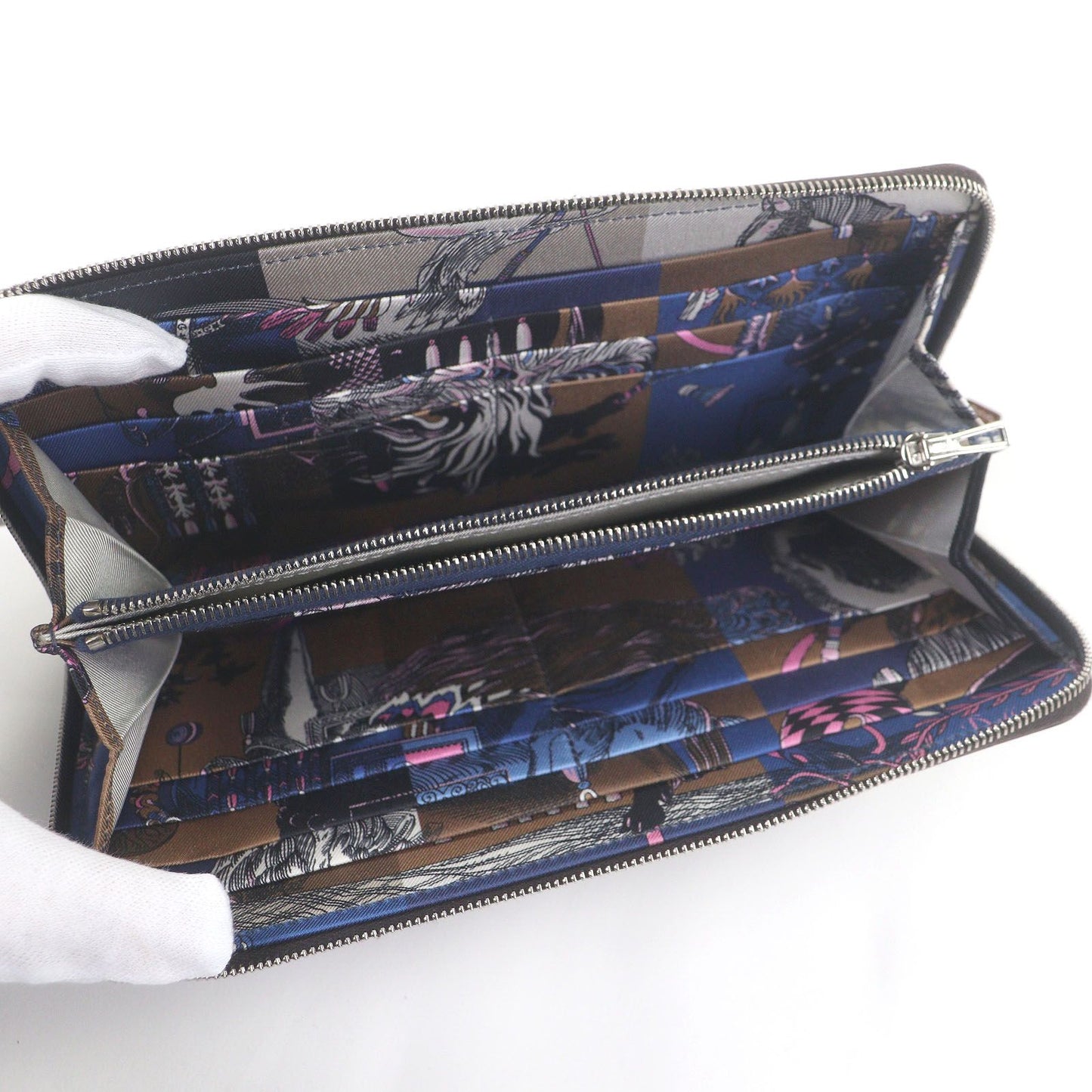 □Hermes Azap Long Silk in Vaux Epson Round Zip Wallet Long