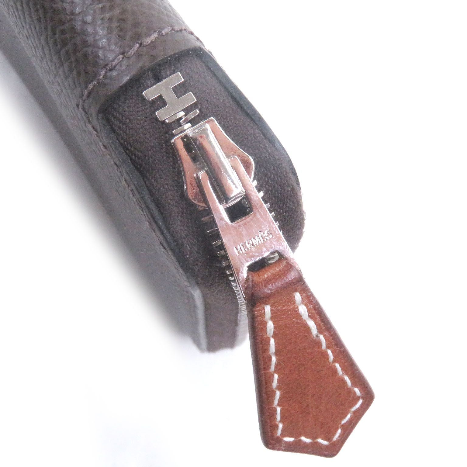 □Hermes Azap Long Silk in Vaux Epson Round Zip Wallet Long