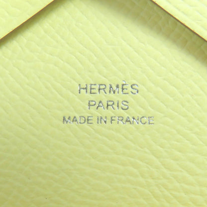 Unused Item◇Hermes Calvi Duo Vaux Epson Jaune Milton Silver Hardware Coin Case