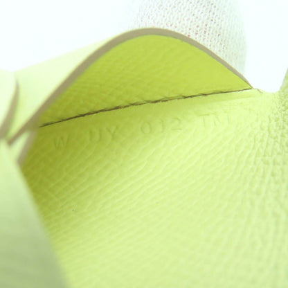 Unused Item◇Hermes Calvi Duo Vaux Epson Jaune Milton Silver Hardware Coin Case