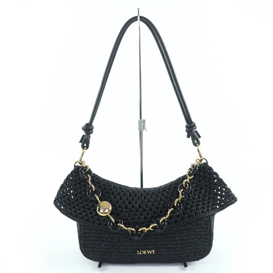 Loewe Ora Raffia Leather with Logo Hardware 2way